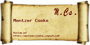 Mentzer Cseke névjegykártya